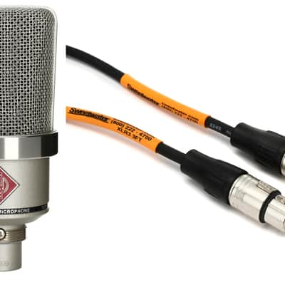 Neumann TLM 102 Large-diaphragm Condenser Microphone - Nickel Bundle with Pro Co EXM-3 Excellines XLR-XLR Patch Cable - 3 foot image 1