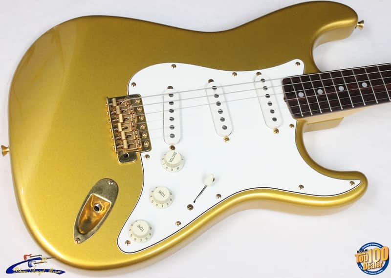 1990's Fernandes LE2G Strat-Style Electric Guitar, Gold, MIJ