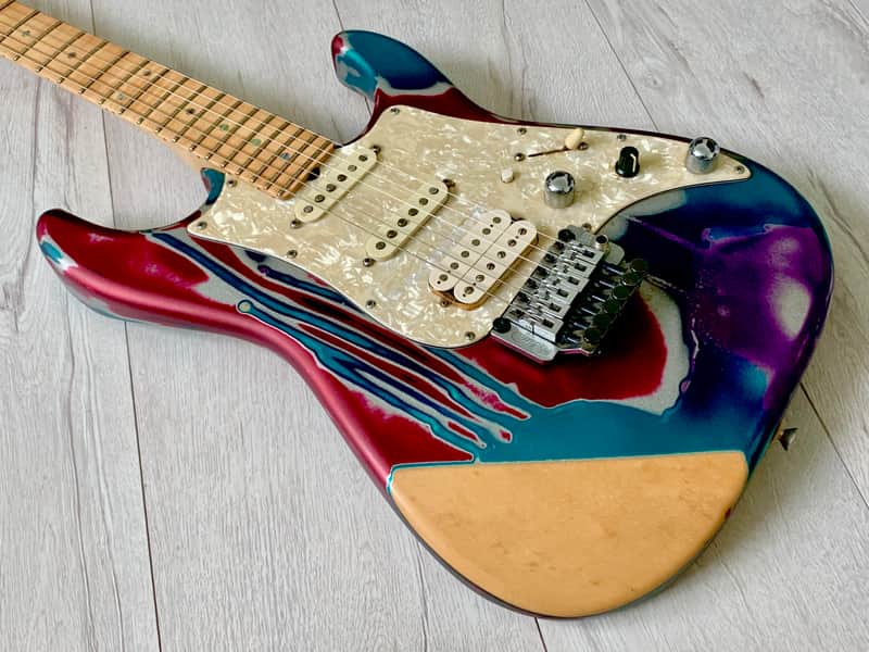 James Tyler USA Studio Elite HD Psychedelic Vomit with Schaller Floyd Rose image 1