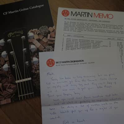 Dick Boak / Mark Campellone letter vintage 1977 Martin catalog guitars parts D28 D45 acoustic dreadnaught 0045 image 14