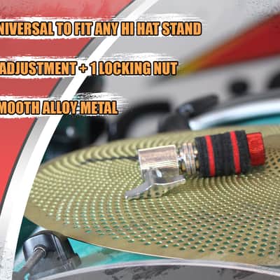 Hi-Hat Clutch Deluxe Version by Griffin | Alloy Metal Speed Threads | Universal to Fit Most Hi-Hat Rods & Hihat Stands | Red locking Nut Model# U-AJ-Clutch-f image 8