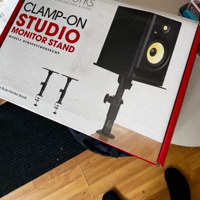 Gator GFW-SPKSTMNDSKCMP Clamp-On Studio Monitor Stands (Pair) 2020s - Black image 1