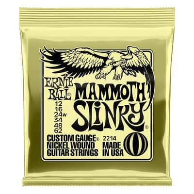 Ernie Ball Mammoth Slinky Nickel Wound Electric Guitar Strings, 12-62 image 1