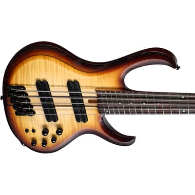 Ibanez BTB705LM-NNF BTB Bass Workshop 5-String Multi-Sscale Bass - Natural Browned Burst Flat image 6