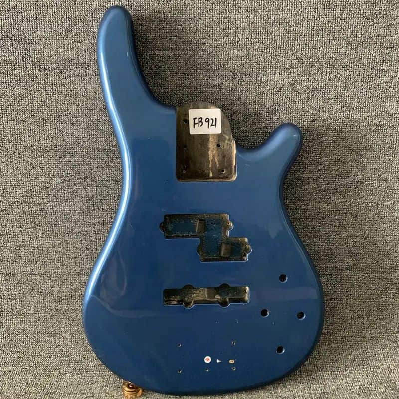 Metallic Blue Basswood 4 String Bass DIY Project Body image 1