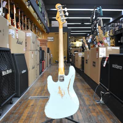 Fender Custom Shop 1961 Jazz Bass Heavy Relic Super Faded Aged Daphne Blue w/Matching Headstock, Hard Case image 6