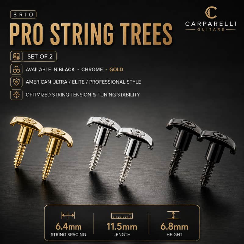 Brio Pro String Trees Guides for Fender American Ultra/Elite Style - Set of 2 - Chrome image 1