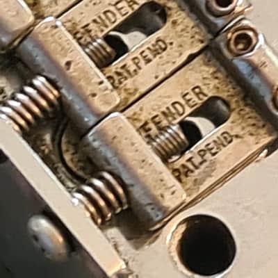Vintage Fender Stratocaster Tremolo bridge with pat pend saddles . image 3