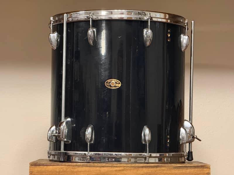 1970's Slingerland 16" Black 16x16 Floor Tom 3-Ply Maple image 1
