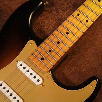 Fender Custom Shop 1955 "Bone Tone" Stratocaster Relic in Wide Fade 2-tone Sunburst image 4