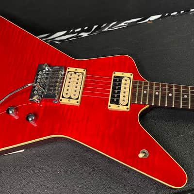 1979 - 1981 Hamer USA Standard Explorer Flame Top Transparent Cherry - Kahler Trem - Extremely RARE! Original Hamer Case - Four Digit Serial # 0583 image 1