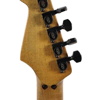 EVH Ltd Ed Striped Frankenstein Black Yellow Frankie Aged Electric Guitar image 8