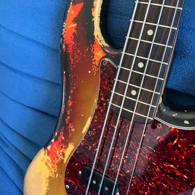 1974 Fender Precision Bass Sunburst Rosewood Board image 16