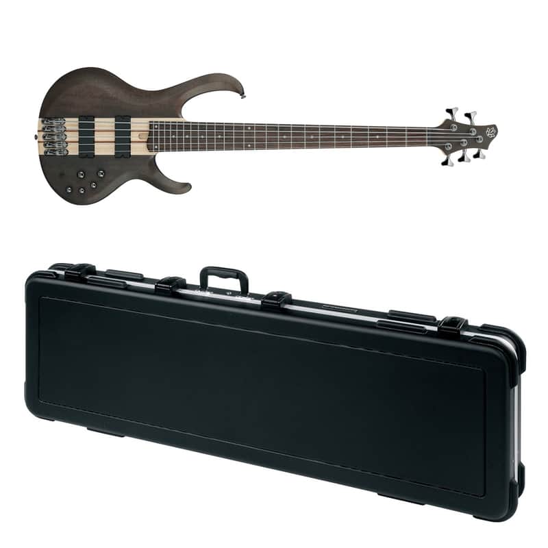 Ibanez BTB605 Transparent Gray Flat 5-String Electric Bass Guitar + Hard Case Brand New image 1