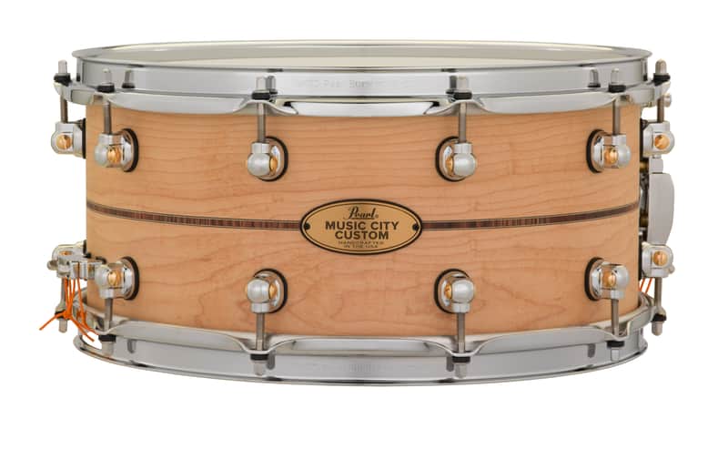 Pearl MUSIC CITY CUSTOM SOLID MAPLE 14"X6.5" SNARE DRUM W/INLAY-Default Title 2 image 1