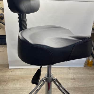 Drum Throne with Backrest, Heavy Duty Adjustable Hydraulic Drum Chair Motorcycle Style Seat image 3