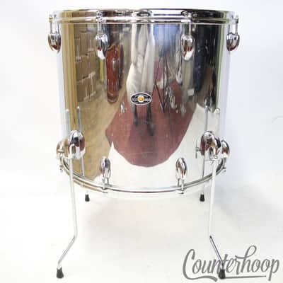 Slingerland 18x16"3Ply Floor Tom Drum Chrome Over Wood COW Vintage70s Sound King image 1