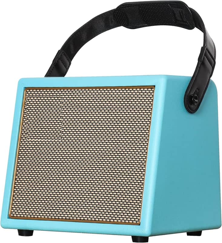 Acoustic Guitar Amplifier, 30 Watt Bluetooth Speaker Rechargeable Portable Acoustic Guitar Amp with Reverb Chorus Effect,3 Inputs (Blue) image 1