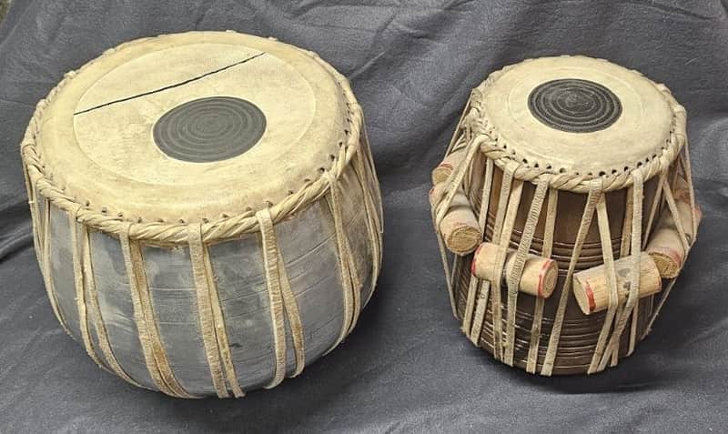 Vintage Indian Tabla Set hand drum percussion case damaged image 1