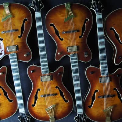 DYNAMIC Metropolitain VSB - Custom Thinline ES Jazz Guitar Exotic Amboyna Burl Top, Ebony Board image 18