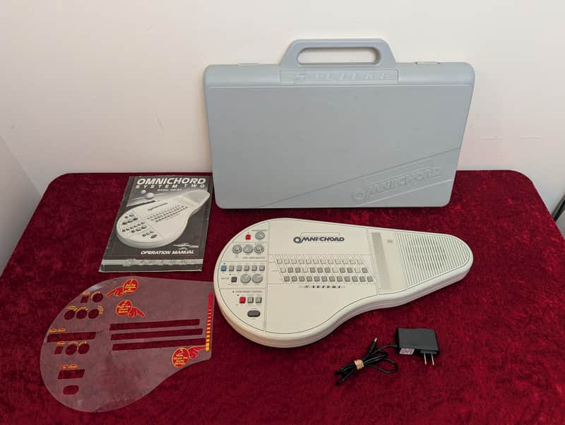 Vintage Suzuki Omnichord System Two Model OM-84 Synthesizer w/ Hard Case, Manual & Overlay 1984 - Ivory image 1