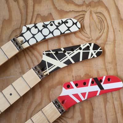 Custom GeoMetric Design 22 fret Banana Shred Maple Guitar Neck Replacement, Floyd Rose Nut Stainless Steel frets diy image 9