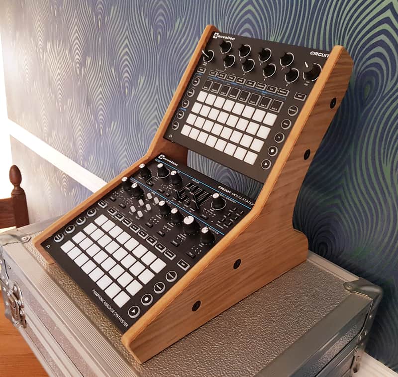 Novation Circuit & Monostation Oak Veneered MDF Dual Stand image 1