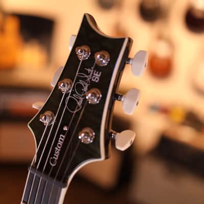 PRS SE Custom 24 Quilt Electric Guitar - Teal Black 4423 image 9