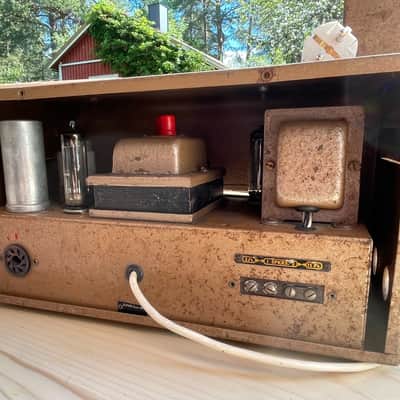 1959 Elpico Tube Amp Set, AC85 + Matching Tube Radio + Speaker Cabinet image 9