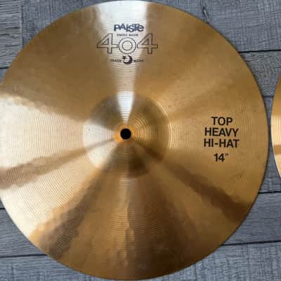 Paiste 14" 404 "Brown Label" Heavy Hi-Hat Cymbals (Pair) 1980 - 1985 - Traditional Top 809g, Bottom 971g image 6