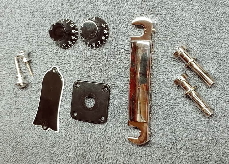 Gibson Parts Lot Wraparound Tailpiece Truss Rod Cover Les Paul SG Junior image 1