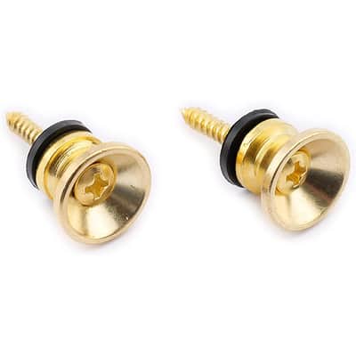 Two Gold End Pins Acoustic Electric Guitar Strap Buttons 14mm image 3