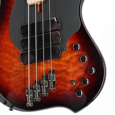 Dingwall Combustion 3X 4-String Multi-Scale Bass - 3-Pickup Quilt Top Vintageburst w/Maple Fretboard image 4