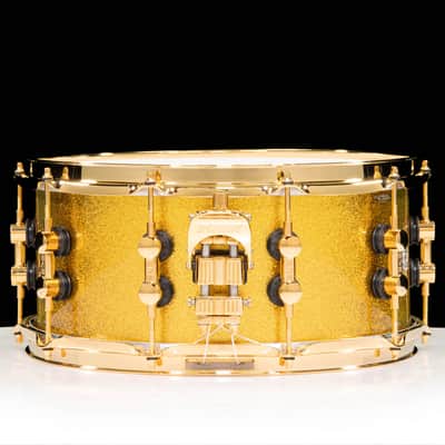 Sonor SQ2 14x6.5 Vintage Maple Snare - Gold Sparkle Lacquer - Gold Hardware image 4