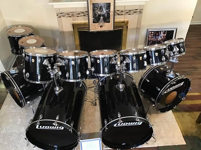 Eric Carr of KISS Personal Drum Set 1989 Custom HITS Tour Cannon 24x32 Bass Drums Authenticated COA image 1