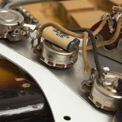 Fender  Stratocaster Solid Body Electric Guitar (1957), ser. #024071, original tweed hard shell case. image 17