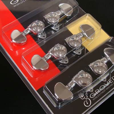Grover 502C Rotogrip Locking Rotomatic Tuners 3 +3 Chrome Finish image 3