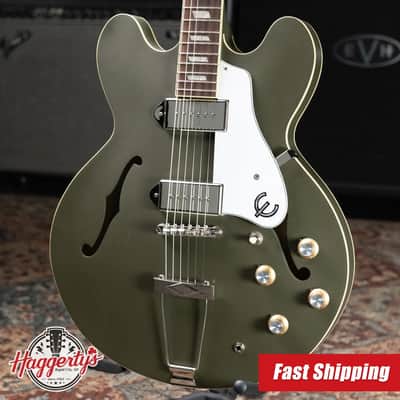Epiphone Casino Worn Electric Guitar - Olive Drab with Gig Bag - Used image 1