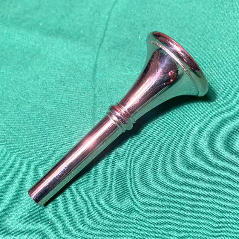 Antique French Horn Mouthpiece-NOS-Unusual Wide Flat Rim-Deep Funnel Cup-Nice! image 1