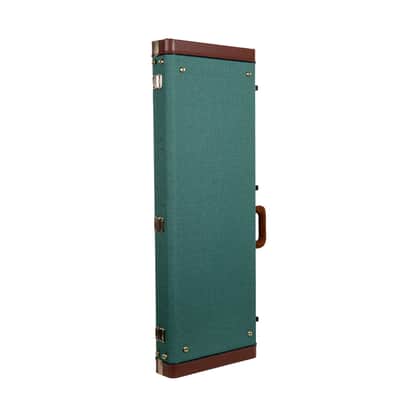 Crossrock Master Series - Wooden Telecaster&Stratocaster Electric Guitar Case - Security Lock, Genuine Leather Handle, Reinforced Hardware, Metal Feet, Storage Space- Malachite Blue Tweed image 8