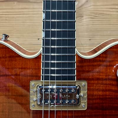 Gretsch G6609TFM Players Edition Broadkaster with Flame Maple Top 2025 - Present - Bourbon Stain image 4