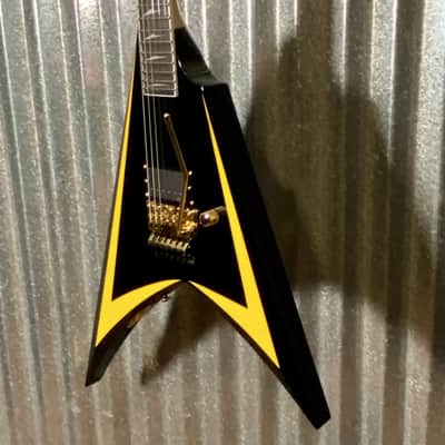 ESP LTD Alexi Laiho Arrowhead SE Black Yellow Pinstripe Guitar & Case USED #1975 image 6