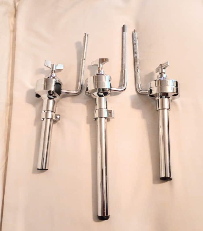 UNMARKED LOT OF 3 TOM ARM TUBES=7/8" to 10.5mm RODS - CHROME- FREE SHIP TO C-USA! image 1