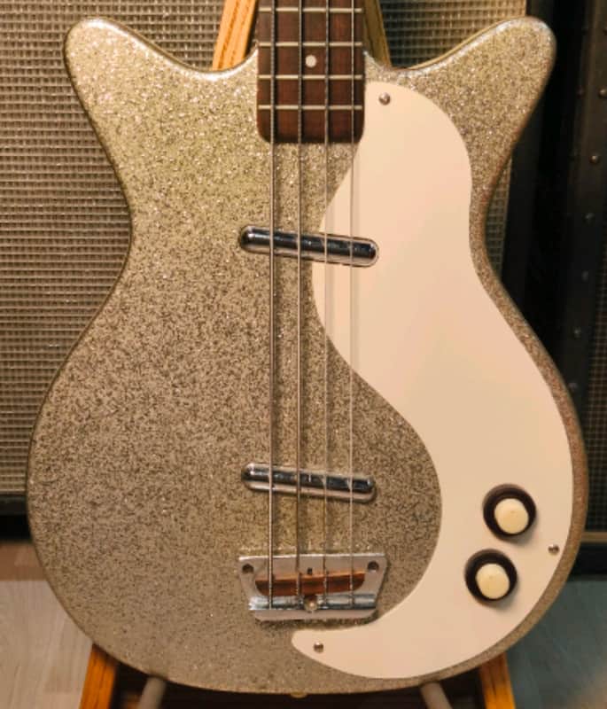 Danelectro 59DC Long Scale Bass 2010s Sparkling Champagne image 1