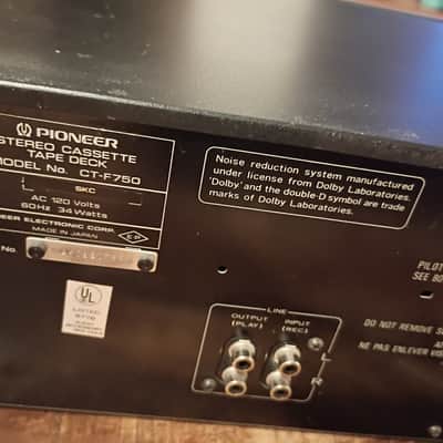 Pioneer CT-F750 4-Track Stereo Cassette Tape Deck 1979 - 1981 - Silver image 2