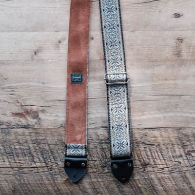 Vintage Gold 60s/70s Hippie Guitar Strap / Real Suede Backing / Handmade in the UK image 3