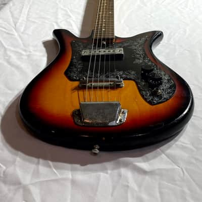 Teisco E-110 1960s Electric Guitar - Tulip Sunburst - Japan image 2