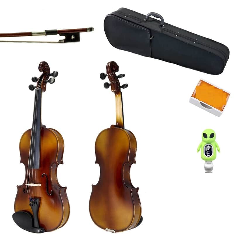 3/4 Solid Wood Violin w Case One Bow Rosin Tuner image 1