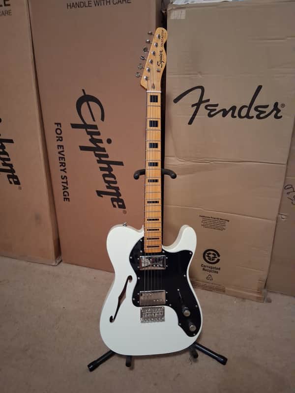 Fender Squier 2022 Classic Vibe ‘70s Olympic White Telecaster Thinline image 1