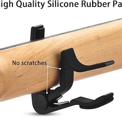 Guitar Capo, 2 Pack Capo for Acoustic Guitar, Guitar Capo for Electric Guitars, Bass, Buzzing-Free, Quick Release, Easy to Use, Black and Rosewood image 3